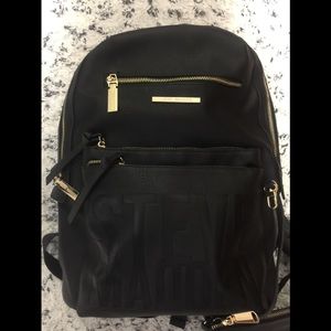 Steve Madden full size backpack. Black with gold